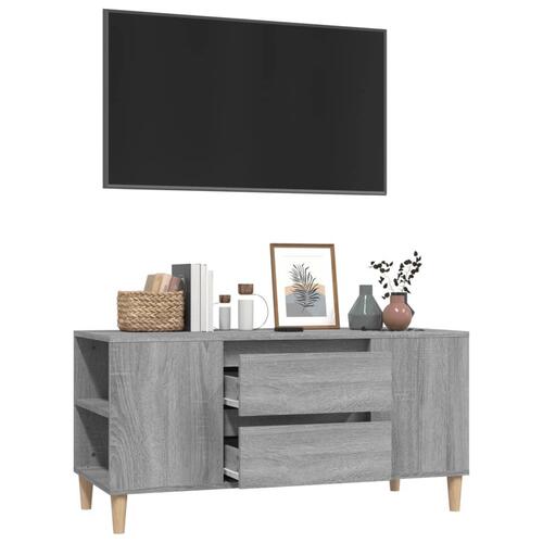 Tv-bord 102x44,5x50 cm konstrueret træ grå sonoma-eg