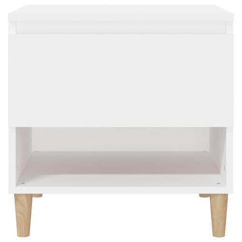 Sengeborde 2 stk. 50x46x50 cm konstrueret træ hvid