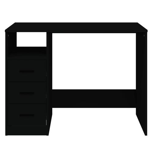 Skrivebord m. hylder 102x50x76 cm konstrueret træ sort