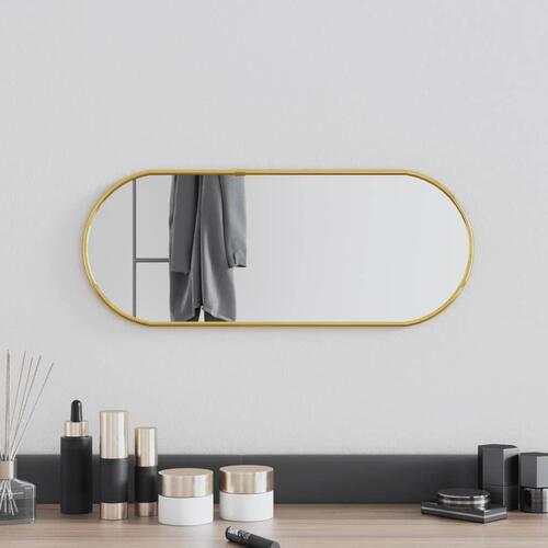 Vægspejl 50x20 cm oval guldfarvet