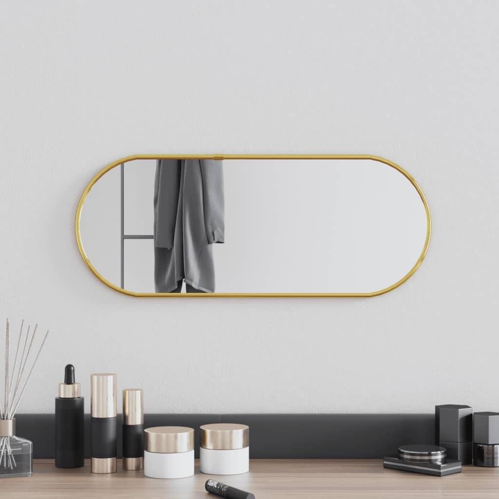 Vægspejl 50x20 cm oval guldfarvet