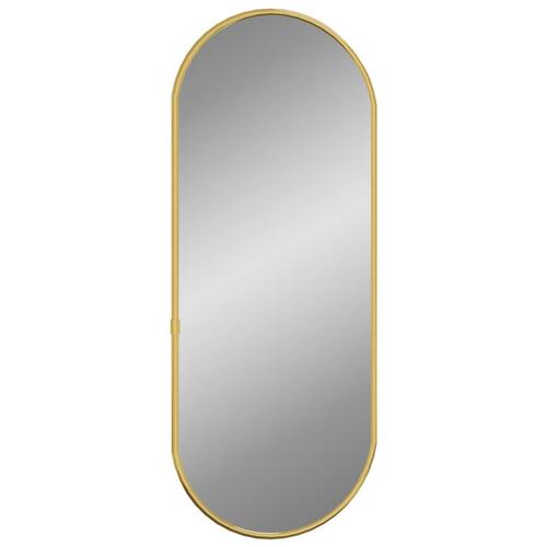 Vægspejl 50x20 cm oval guldfarvet
