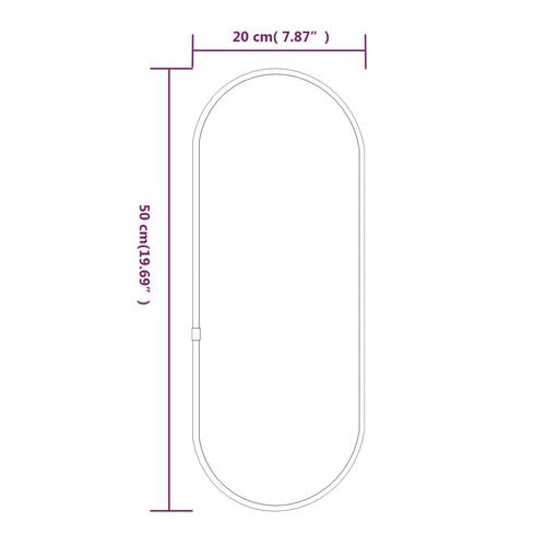 Vægspejl 50x20 cm oval guldfarvet