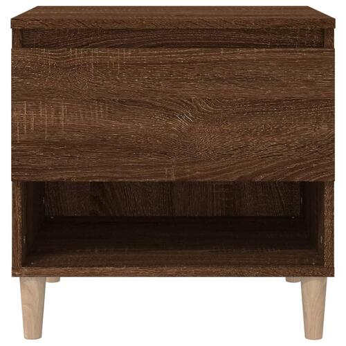 Sengeborde 2 stk. 50x46x50 cm konstrueret træ brunt egetræ