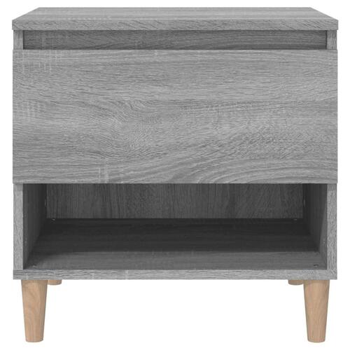 Sengeborde 2 stk. 50x46x50 cm konstrueret træ grå sonoma-eg