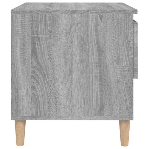 Sengeborde 2 stk. 50x46x50 cm konstrueret træ grå sonoma-eg