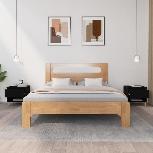 Sengeborde 2 stk. 50x46x50 cm konstrueret træ sort