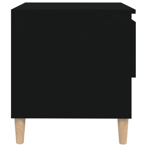 Sengeborde 2 stk. 50x46x50 cm konstrueret træ sort