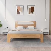 Sengeborde 2 stk. 50x46x50 cm konstrueret træ hvid højglans