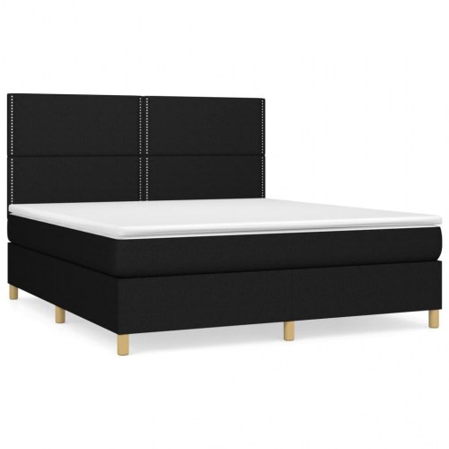 Kontinentalseng med madras 160×200 cm - stof, sort