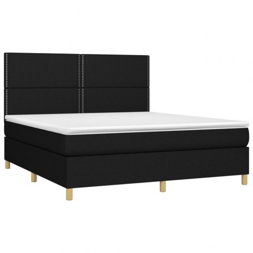 Kontinentalseng med madras 160×200 cm - stof, sort