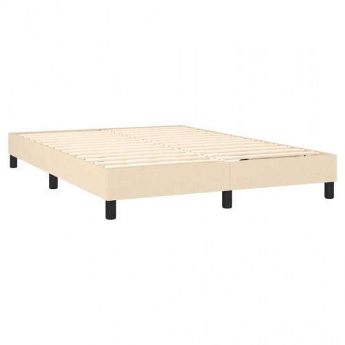 Kontinentalseng med madras 140×200 cm - stof, cremefarvet