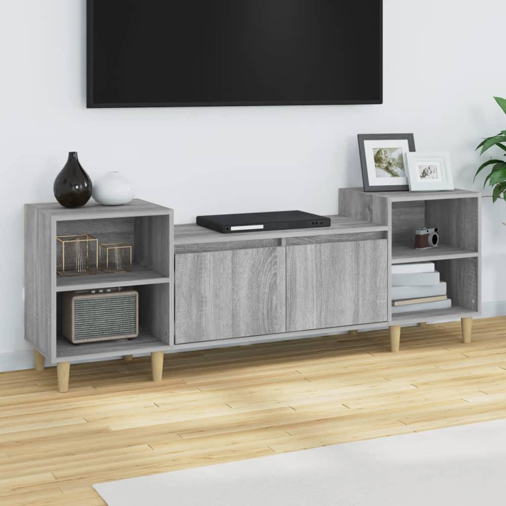 Tv-bord 160x35x55 cm konstrueret træ grå sonoma-eg