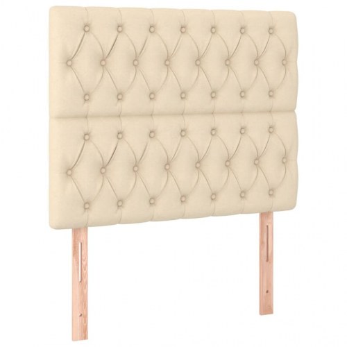 Kontinentalseng med madras 90×200 cm - stof, creme