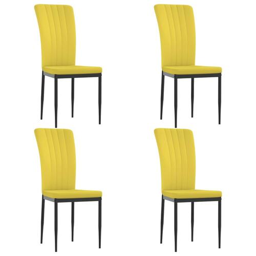 Spisebordsstole 4 stk. velour sennepsgul