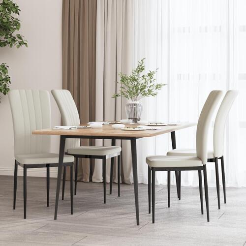 Spisebordsstole 4 stk. velour cremefarvet