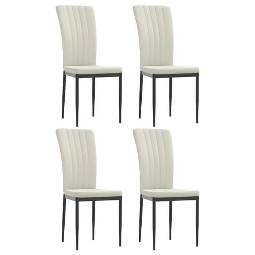 Spisebordsstole 4 stk. velour cremefarvet