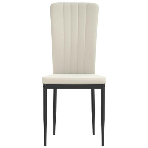 Spisebordsstole 4 stk. velour cremefarvet