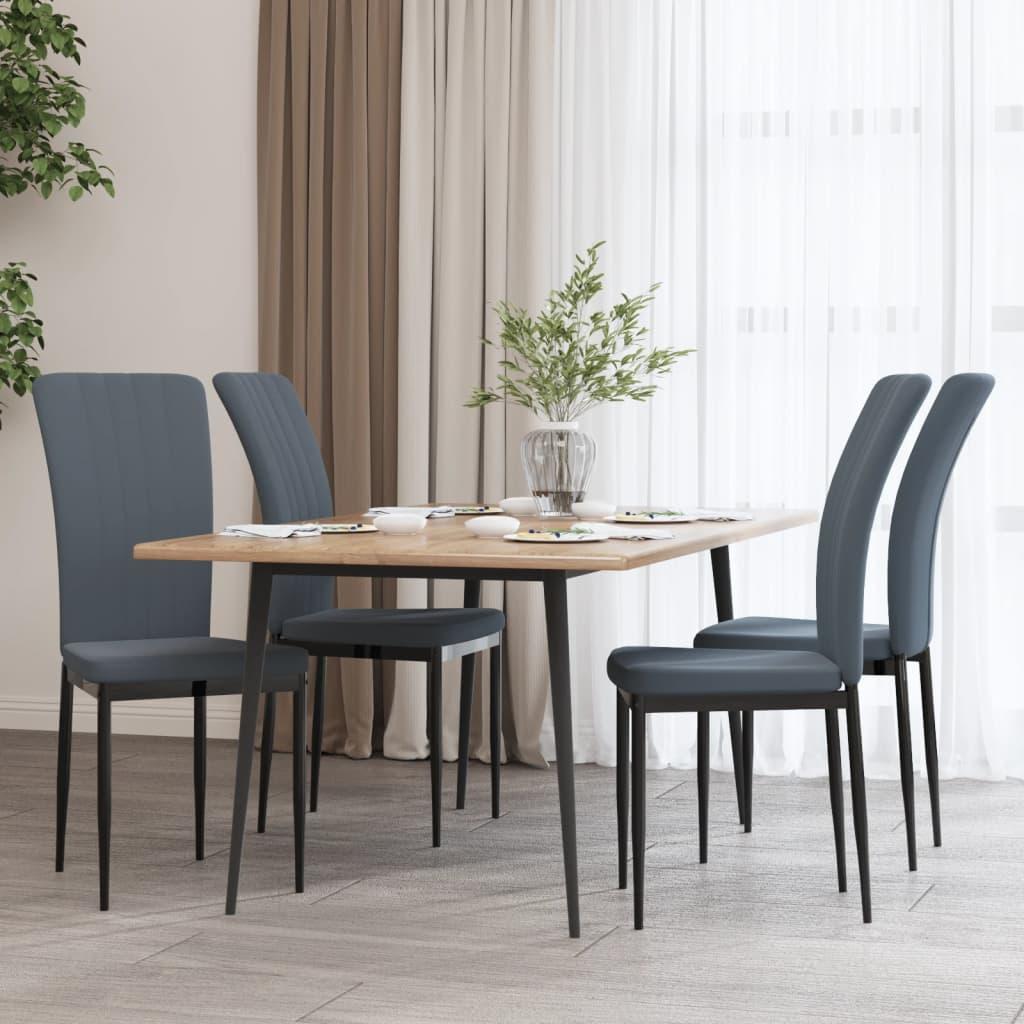 Spisebordsstole 4 stk. velour mørkegrå