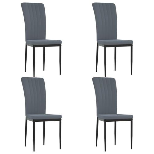 Spisebordsstole 4 stk. velour mørkegrå