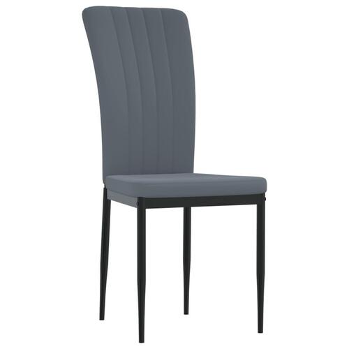 Spisebordsstole 4 stk. velour mørkegrå