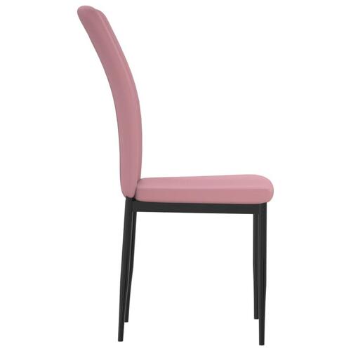 Spisebordsstole 4 stk. velour lyserød