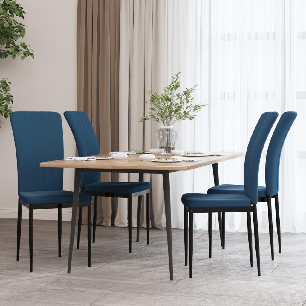 Spisebordsstole 4 stk. velour blå