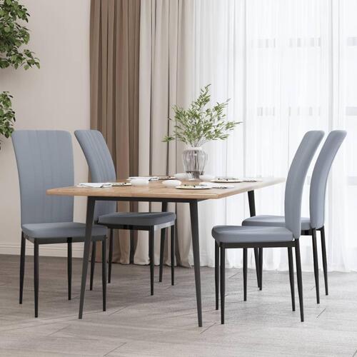 Spisebordsstole 4 stk. velour lysegrå