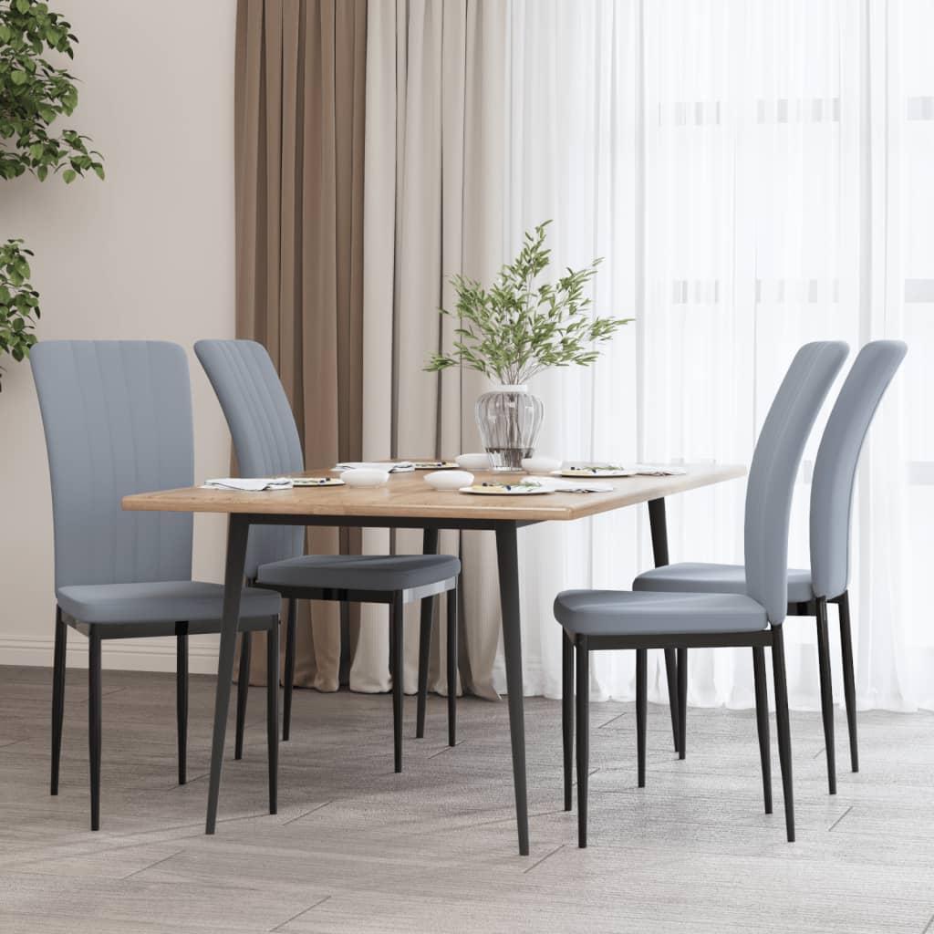 Spisebordsstole 4 stk. velour lysegrå