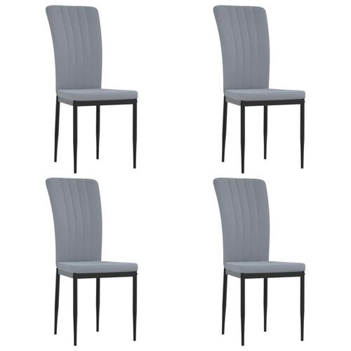 Spisebordsstole 4 stk. velour lysegrå