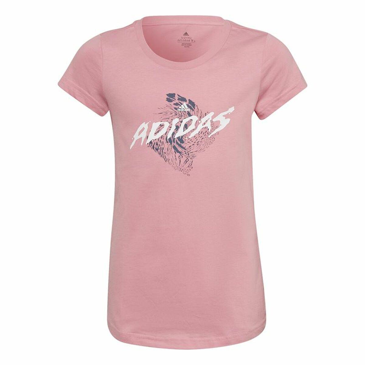 Børne Kortærmet T-shirt Adidas Graphic Pink 7-8 år