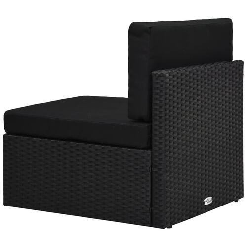 Loungesæt til haven 8 dele polyrattan sort