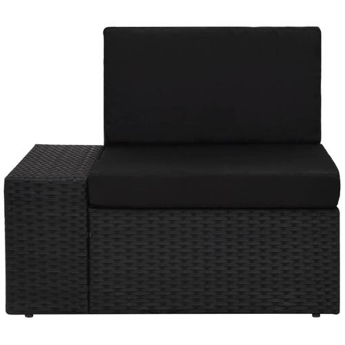 Loungesæt til haven 4 dele polyrattan sort
