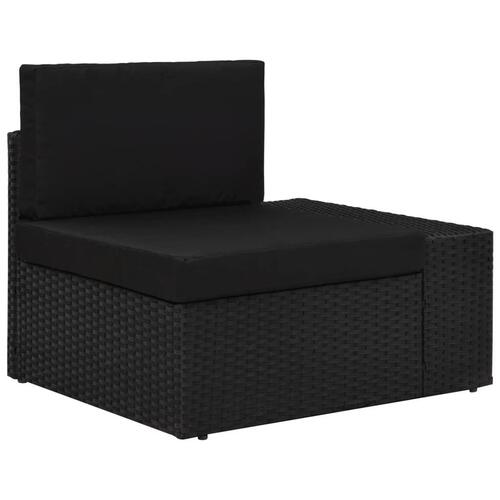 Loungesæt til haven 4 dele polyrattan sort