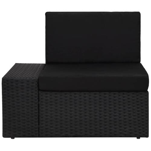 Loungesæt til haven 5 dele polyrattan sort