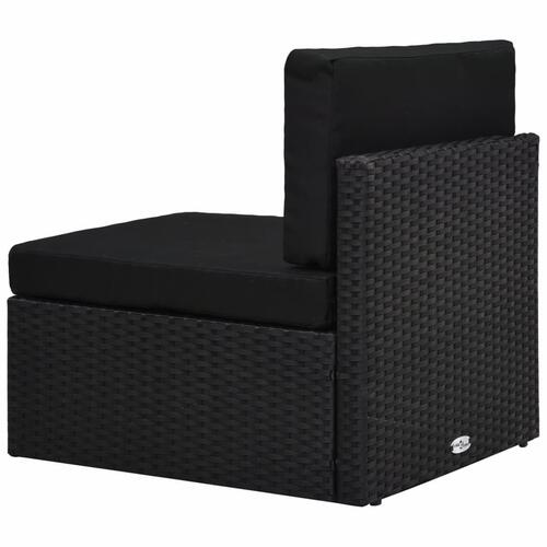 Loungesæt til haven 10 dele polyrattan sort