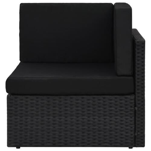 Loungesæt til haven 7 dele polyrattan sort