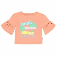 Børne Kortærmet T-shirt Converse Ruffle Laksefarvet 12-13 år