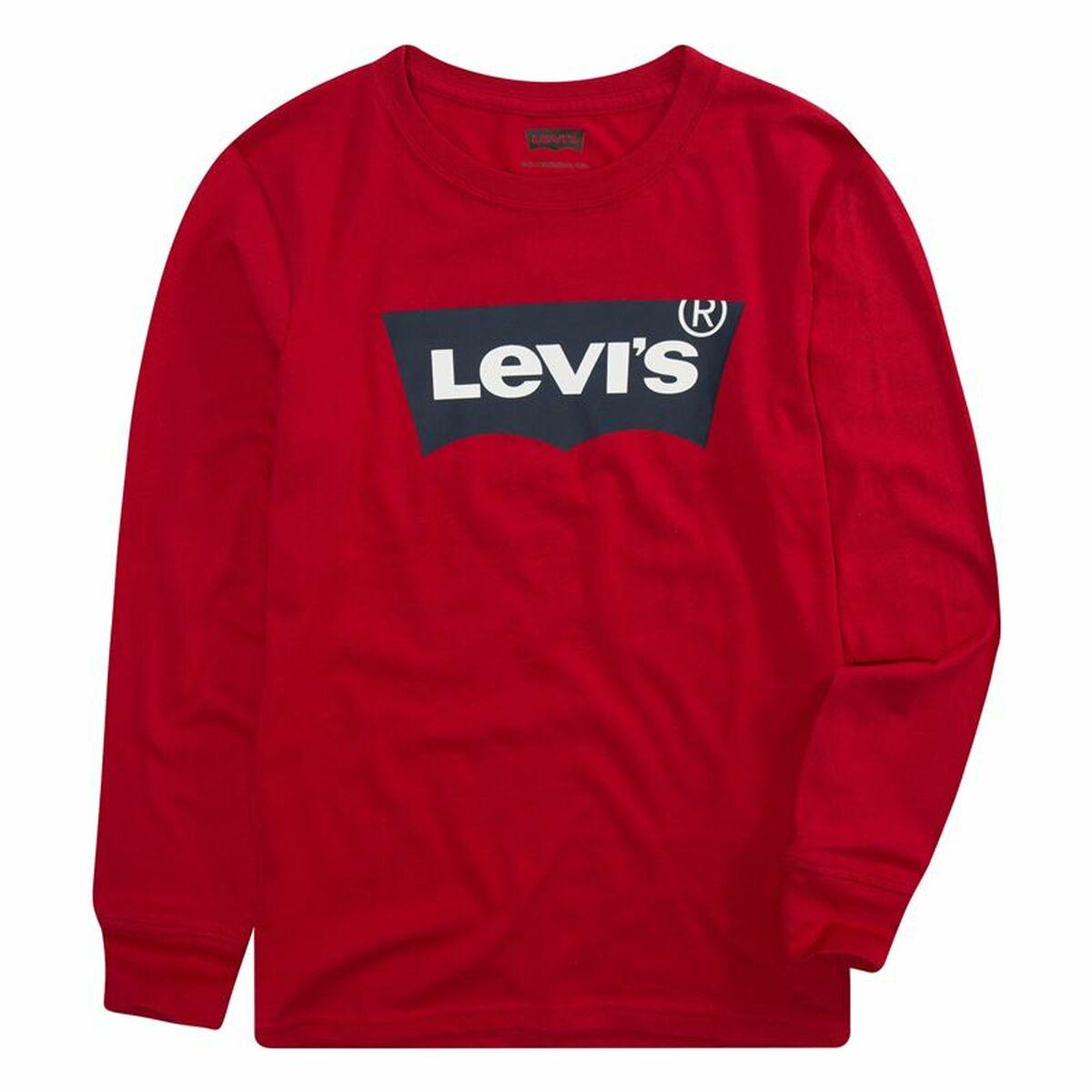 Langærmet T-shirt til Børn Levi's Batwing Rød 16 år