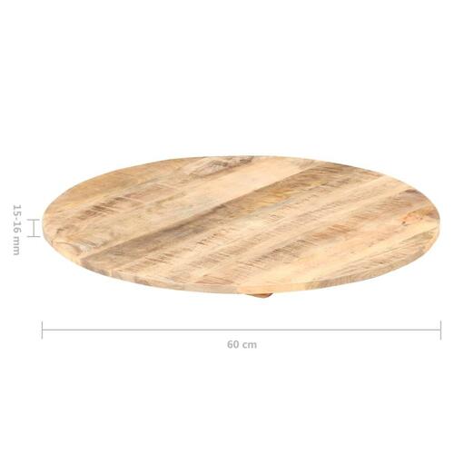 Bordplade 15-16 mm rund 60 cm massivt mangotræ