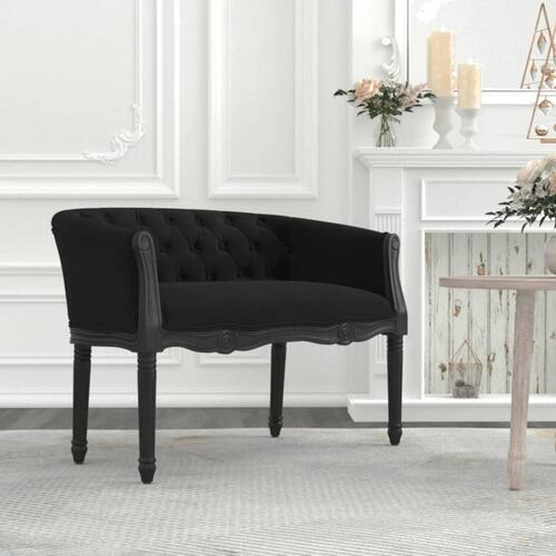 Bænk 98x56x69 cm velour sort
