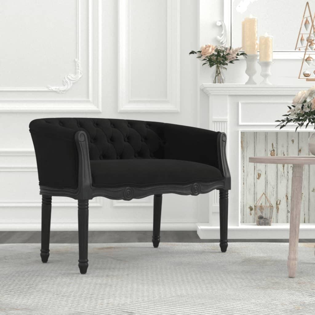 Bænk 98x56x69 cm velour sort