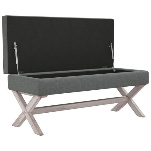 Opbevaringsskammel 110x45x49 cm stof mørkegrå