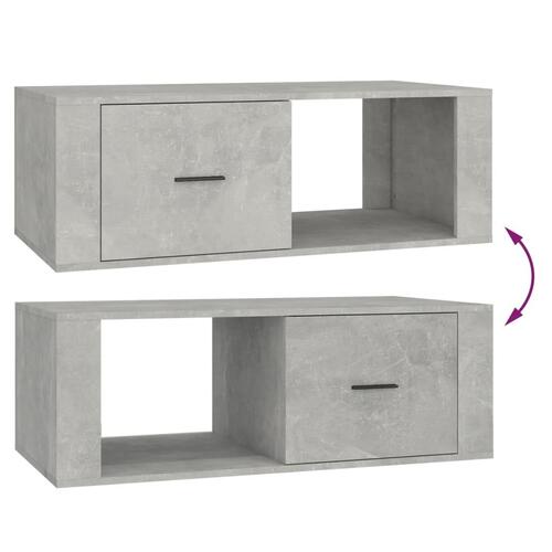 Sofabord 100x50,5x35 cm konstrueret træ betongrå