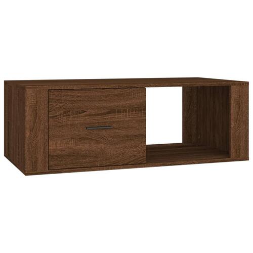 Sofabord 100x50,5x35 cm konstrueret træ brun egetræsfarve