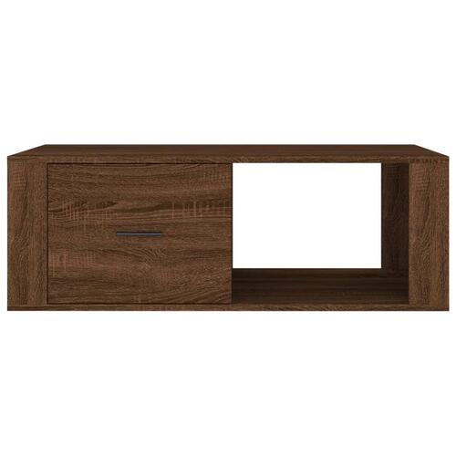 Sofabord 100x50,5x35 cm konstrueret træ brun egetræsfarve