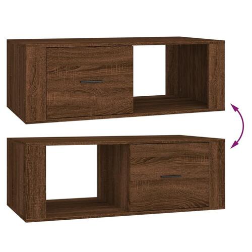 Sofabord 100x50,5x35 cm konstrueret træ brun egetræsfarve