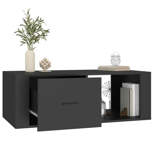 Sofabord 100x50,5x35 cm konstrueret træ sort