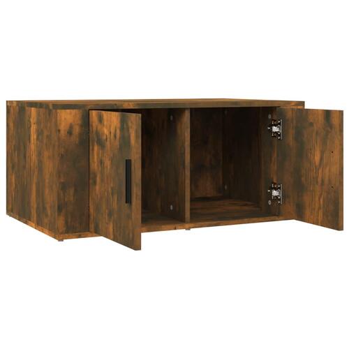 Sofabord 80x50x36 cm konstrueret træ røget egetræsfarve