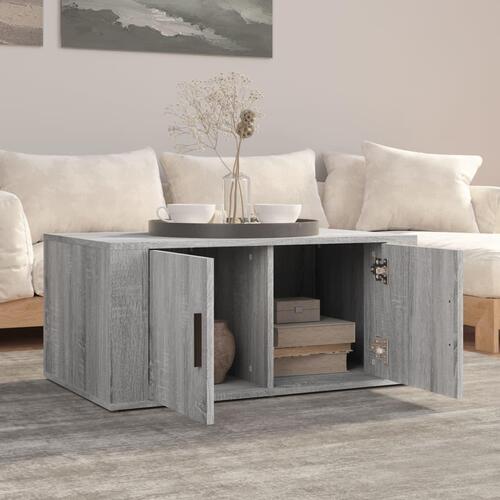 Sofabord 80x50x36 cm konstrueret træ grå sonoma-eg